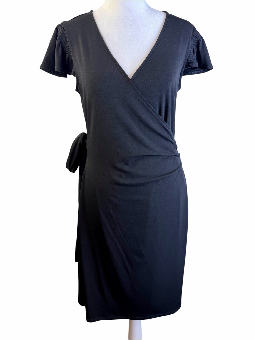 Ann Taylor Wrap Little Black Dress Size 6